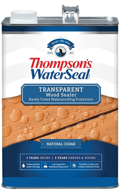 Thompson's WaterSeal TH.091601-16 Stain and Sealer, Natural Cedar, Liquid, 1 gal, Pack of 4
