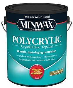 Minwax Polycrylic 14444000 Waterbased Polyurethane, Semi-Gloss, Liquid, Crystal Clear, 1 gal, Can, Pack of 2