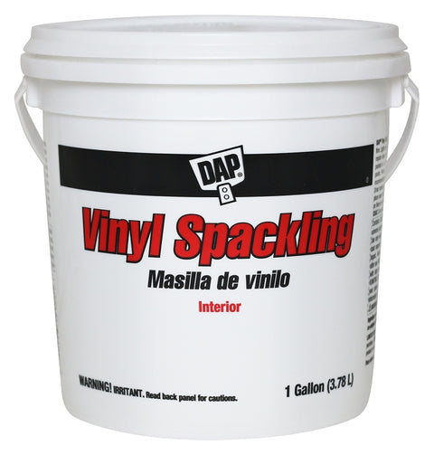 DAP 12133 Vinyl Spackling, Latex, Oil Base, White, 1 gal Tub, Pack of 2