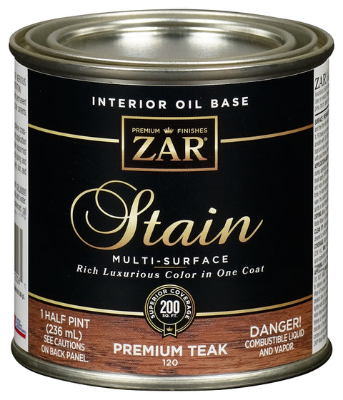 ZAR 12006 Wood Stain, Teak Natural, Liquid, 0.5 pt, Can