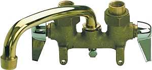 B & K 125-001 Laundry Faucet, 2-Faucet Handle, Brass, Chrome Plated, Clamp Mounting