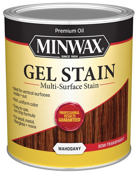 Minwax 66050000 Gel Stain, Solvent Base, Mahogany, Liquid, 1 qt