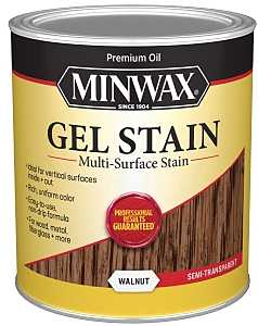Minwax 66060000 Gel Stain, Solvent Base, Walnut, Liquid, 1 qt