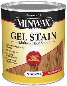 Minwax 66070000 Gel Stain, Solvent Base, Cherrywood, Liquid, 1 qt