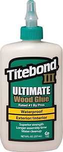 Titebond III 1413 Wood Glue, Brown, 8 oz Bottle