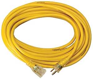 CCI 2805 Extension Cord, 10 AWG Cable, 50 ft L, 15 A, 125 V, Yellow