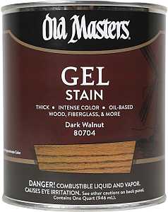 Old Masters 80704 Gel Stain, Dark Walnut, Liquid, 1 qt, Can
