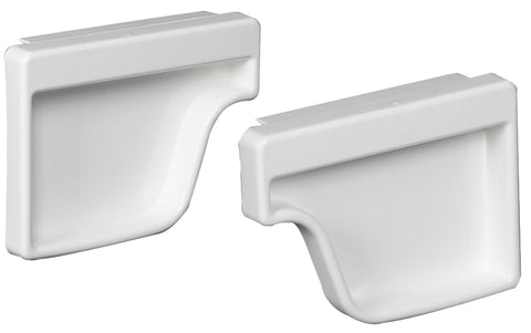 GUTTER END CAP SET WHITE VINYL