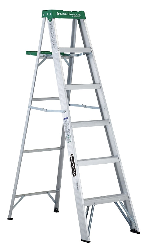 Louisville AS4006 Step Ladder, 6 ft H, Type II Duty Rating, Aluminum ...