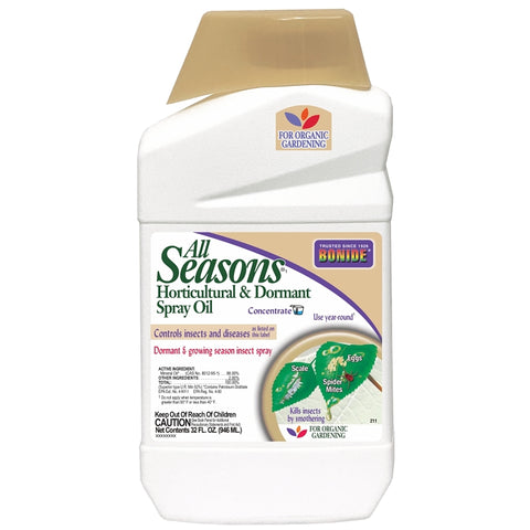Bonide All Seasons 211 Horticultural and Dormant Spray Oil, Liquid, Spray Application, 1 qt Bottle