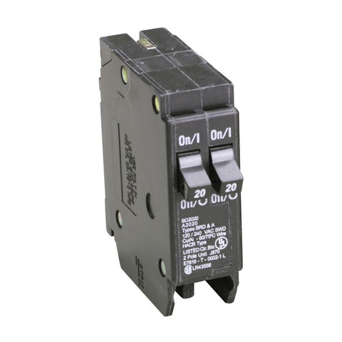 Cutler-Hammer BD2020 Circuit Breaker with Rejection Tab, Duplex, Type BD, 20 A, 1 -Pole, 120 V, Instantaneous Trip