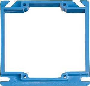 Carlon A420RR Electrical Box Cover, 4 in L, 4 in W, Square, PVC, Blue