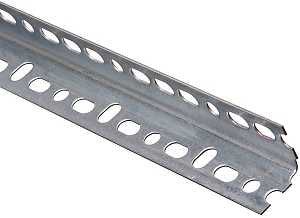Stanley Hardware 4021BC Series N341-123 Slotted Angle Stock, 1-1/4 in L Leg, 36 in L, 0.047 in Thick, Steel, Galvanized