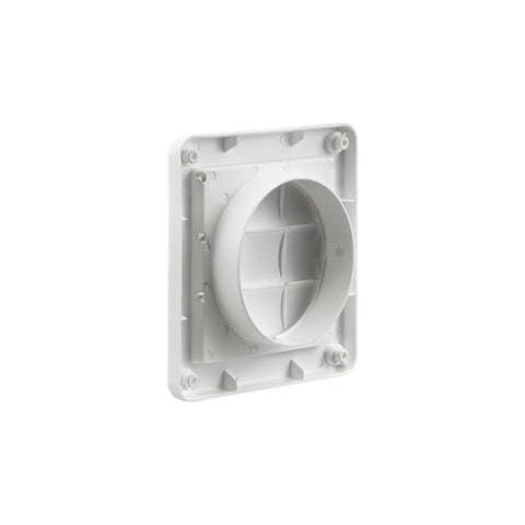 Lambro 2676W Louvered Vent, 4 in L, 4.64 in W, Plastic, White, Wall Installation