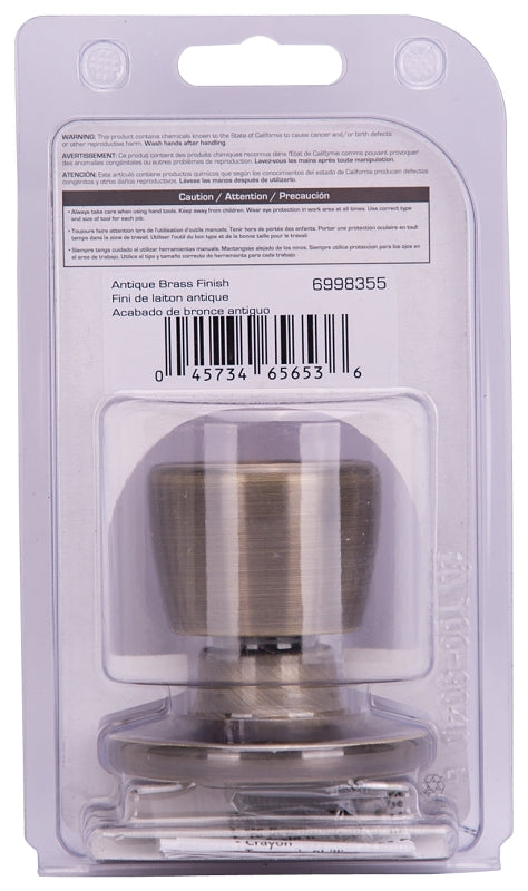 ProSource TS840V-PS Dummy Knob, Tulip Design, 1-3/8 to 1-3/4 in Thick Door, Brass, 65.7 mm Rose/Base