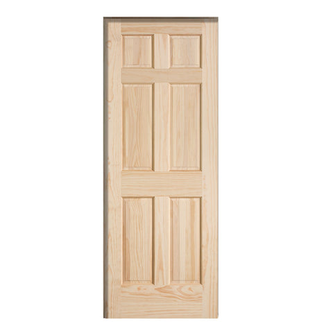 24 in. x 80 in. 6 Panel Interior Door Pine