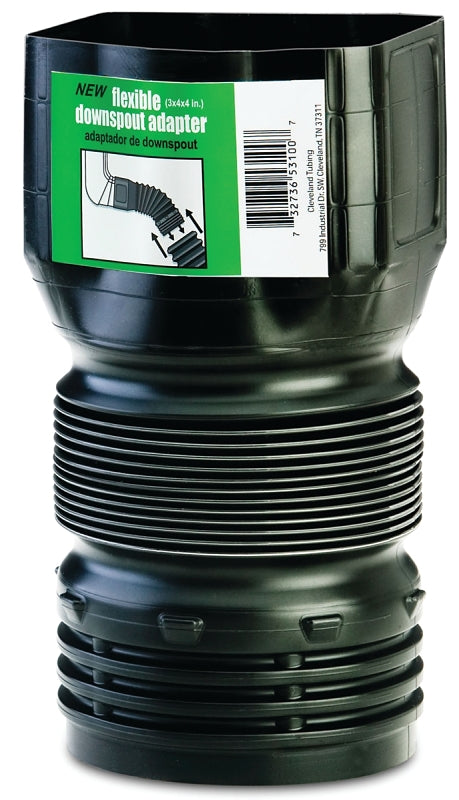 Amerimax ADP53102 Downspout Adapter, PVC, Black – Shell Lumber and
