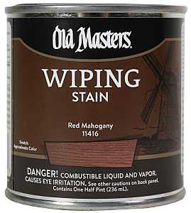 Old Masters 11416 Wiping Stain, Red Mahogany, Liquid, 0.5 pt, Can