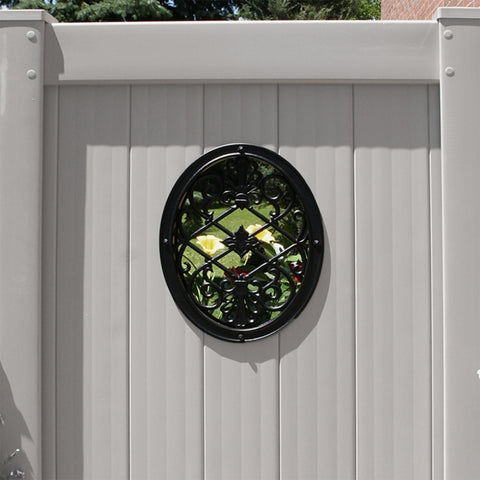 Nuvo Iron ACW56 Gate Fence Insert, Oval, Aluminum, Black