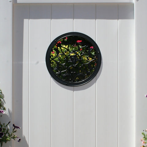 Nuvo Iron ACW55 Series Gate Fence Insert, 15 in Dia Dimensions, Round, Aluminum, Black