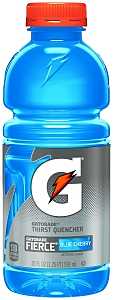 Gatorade 10412 Thirst Quencher Sports Drink, Liquid, Fierce Blue Cherry Flavor, 20 oz Bottle, Pack of 24