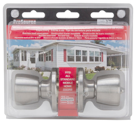 ProSource T-5764SS-ET Entry Knob, Brass, Stainless Steel, Pack of 3