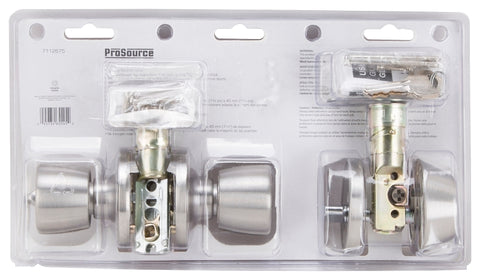 ProSource T-5764-D101SS Combination Lockset, Stainless Steel, Stainless Steel, Pack of 3