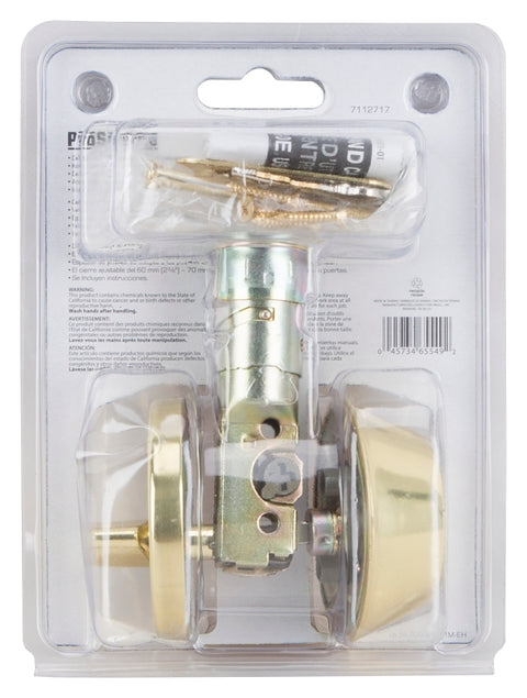 ProSource Signature Series T-D101PB Deadbolt, 3 Grade, Polished Brass, 2-3/8, 2-3/4 in Backset, KW1 Keyway, Pack of 3