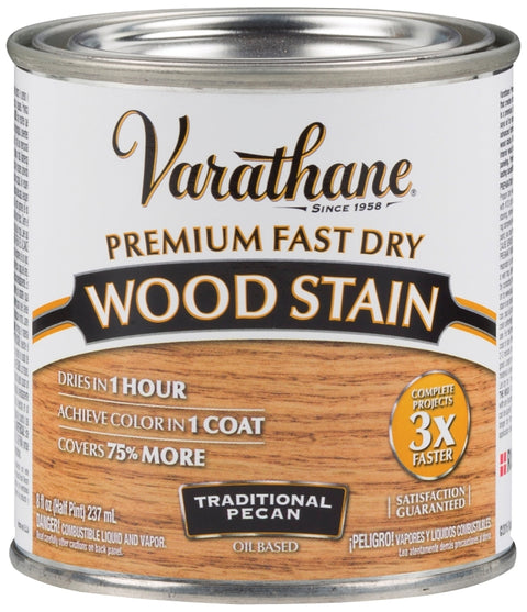 Varathane 262032 Wood Stain, Traditional Pecan, Liquid, 0.5 pt, Can