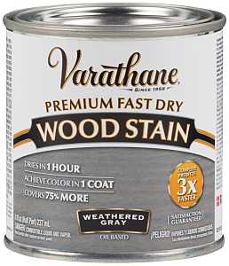 Varathane 269398 Wood Stain, Weathered Gray, Liquid, 0.5 pt, Can
