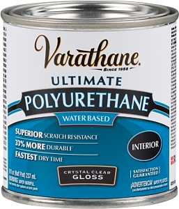 Varathane 200061H Polyurethane, Gloss, Liquid, Crystal Clear, 0.5 pt, Can