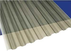 Suntuf 101929 Corrugated Panel, 8 ft L, 26 in W, Greca 76 Profile, 0.032 in Thick Material, Polycarbonate, Solar Gray