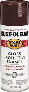 Rust-Oleum 267112 Rust Preventative Spray Paint, 12 oz Can, 6 to 10 sq-ft Coverage Area, Oil Base, Gloss, Kona Brown