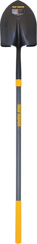 True Temper 2584300 Shovel, 9 in W Blade, 16 ga, Steel Blade, Black Blade, Fiberglass Handle, Straight Handle