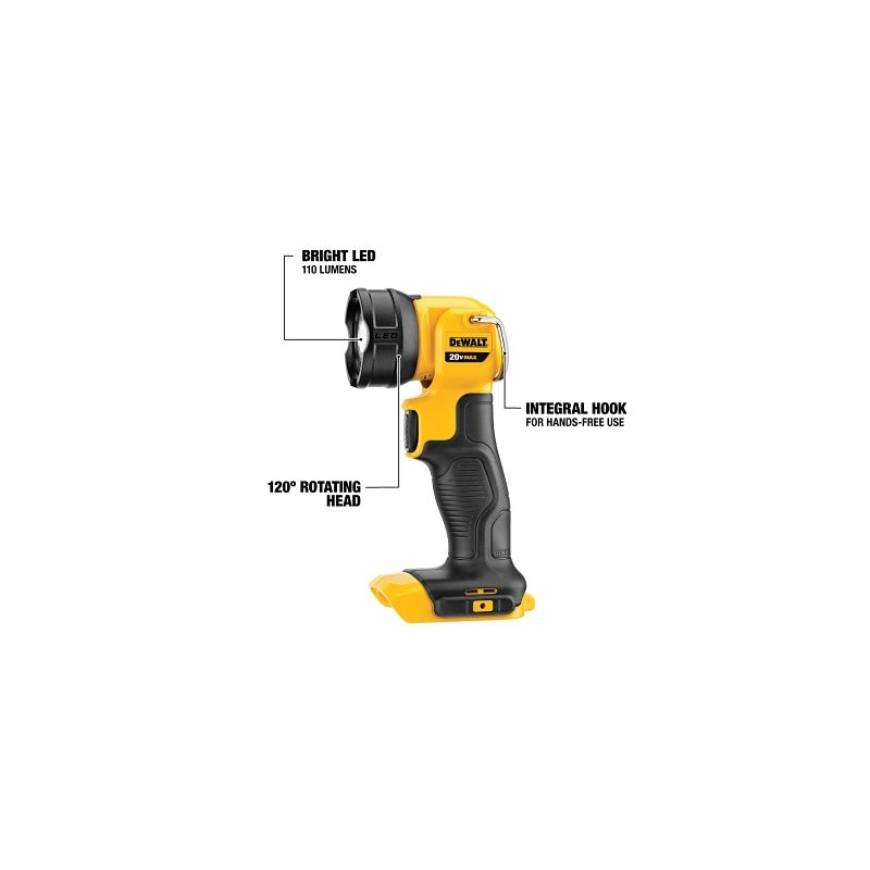 dewalt 110 lumen led handheld rechargeable battery flashlight DeWalt DCL040 20V MAX LED Work Light