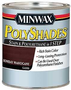 Minwax PolyShades 214974444 Waterbased Polyurethane Stain, Gloss, Liquid, Espresso, 0.5 pt