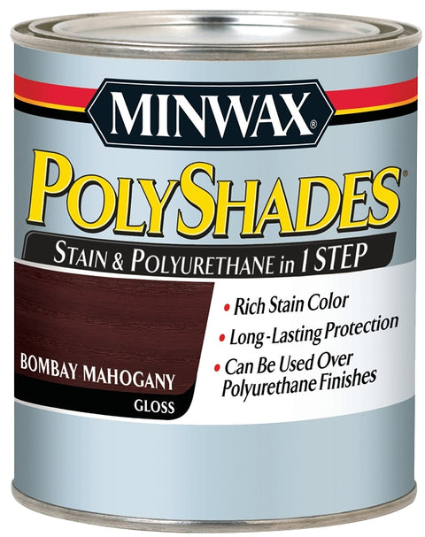 Minwax PolyShades 214974444 Waterbased Polyurethane Stain, Gloss, Liquid, Espresso, 0.5 pt