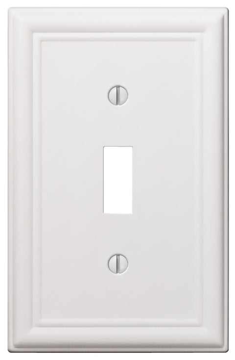 Amerelle 149TW Wallplate, 4-7/8 in L, 3-1/8 in W, 1 -Gang, Steel, White, Pack of 4