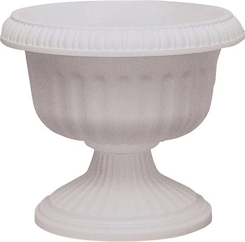 Southern Patio UR1810WH Urn Planter, 15-1/2 in H, 17.63 in W, 17.63 in D, Plastic, White