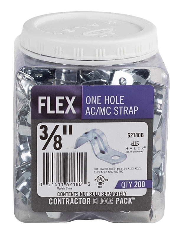 Halex 61220B Two hole Straps rigid Steel (50 pezzi), 5,1 cm