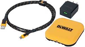 DEWALT 141 0476 DW2 USB Charger, Black/Yellow, For: Qi-Compatible Devices, 6 ft L Cord