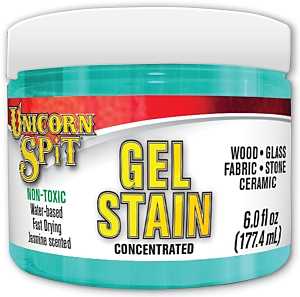 ECLECTIC UNICORN SPIT 5772006 Gel Stain and Glaze, Zia Teal, 6 fl-oz, Jar