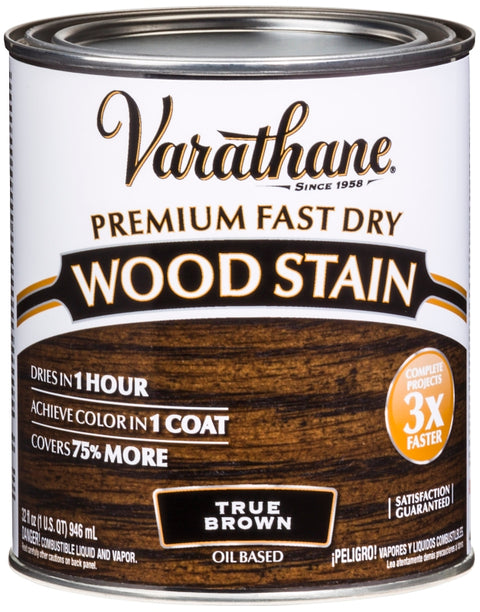 Varathane 333661 Premium Stain, True Brown, Liquid, 1 qt