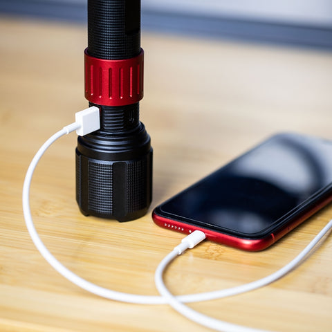 Dorcy Ultra Series 41-4328 Rechargeable Flashlight with Powerbank, 4000 mAh, Lithium-Ion Battery, LED Lamp, Black