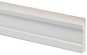 Inteplast Group 16230800891 Wainscot Base Moulding, 8 ft L, 1-5/8 in W, 11/16 in Thick, PVC, White
