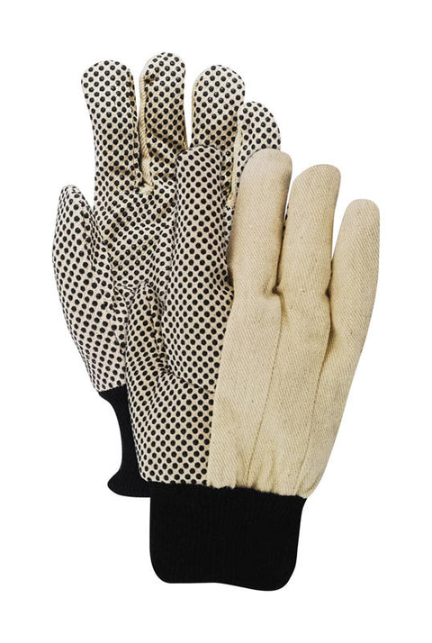 Handmaster White Universal One Size Fits All Canvas Light Duty Dotted Gloves