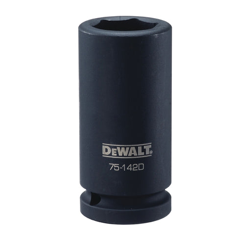 DEWALT DWMT75142OSP Impact Socket, 25 mm Socket, 9/16 in D Socket, 3/4 in Drive, 6-Point, CR-440 Steel, Black Oxide