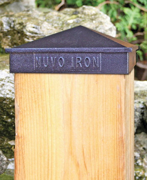 Nuvo Iron PCP13 Post Cap, 4-1/2 in L, 4-1/2 in W, Aluminum, Black