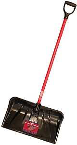 BULLY Tools 92814 Snow Shovel, 22 in W Blade, 19-3/4 in L Blade, Plastic Blade, Fiberglass Handle, 56 in OAL