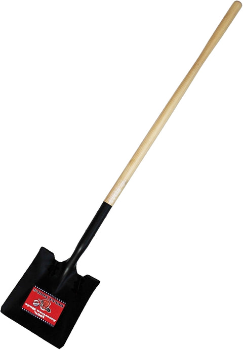 BULLY Tools 52525 Shovel, Square Point, 60 in OAL, 9 in W Blade, 14 ga, Steel Blade, Hardwood Handle